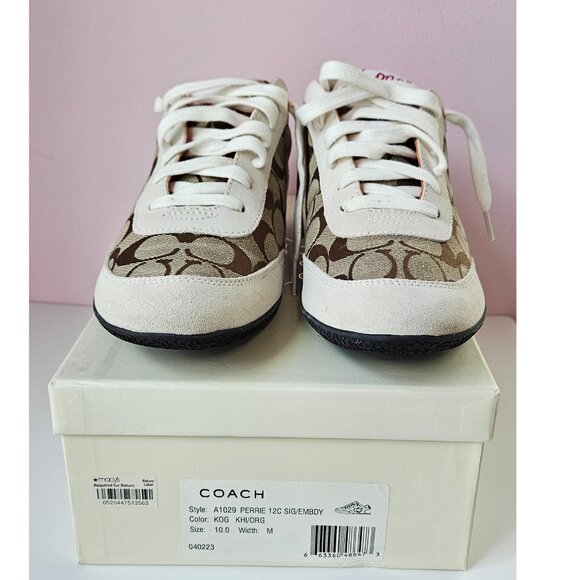 Coach Perrie Suede Leather 12C Monogram - Picture 2 of 7